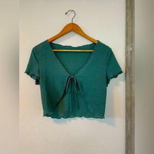 Sage green cropped shawl